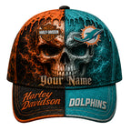M.dolphins | Premium  Harley Davidson Split Skull Classic Cap Nf1