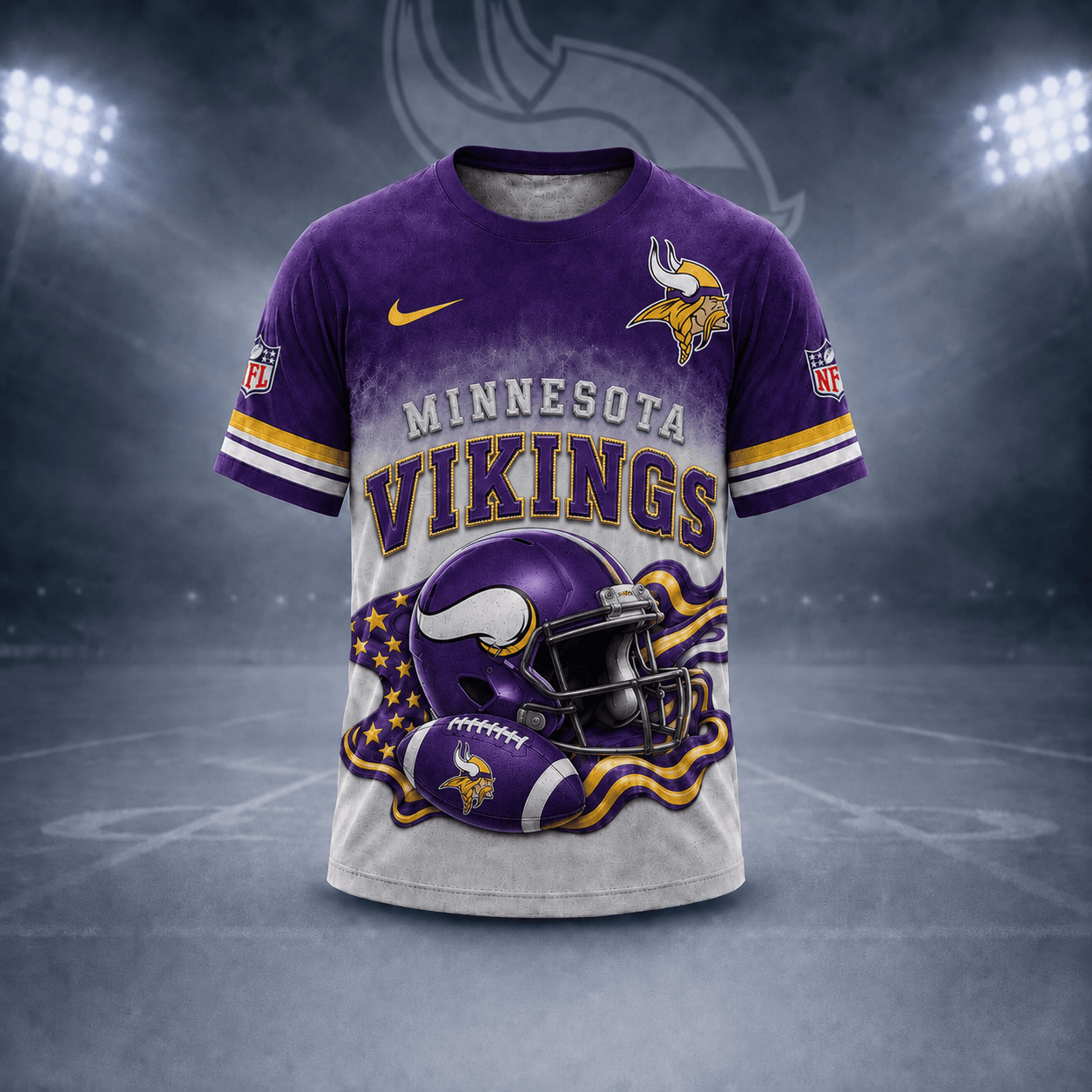 M.vikings | Premium  Game Day Pride 3d Shirt Nf1