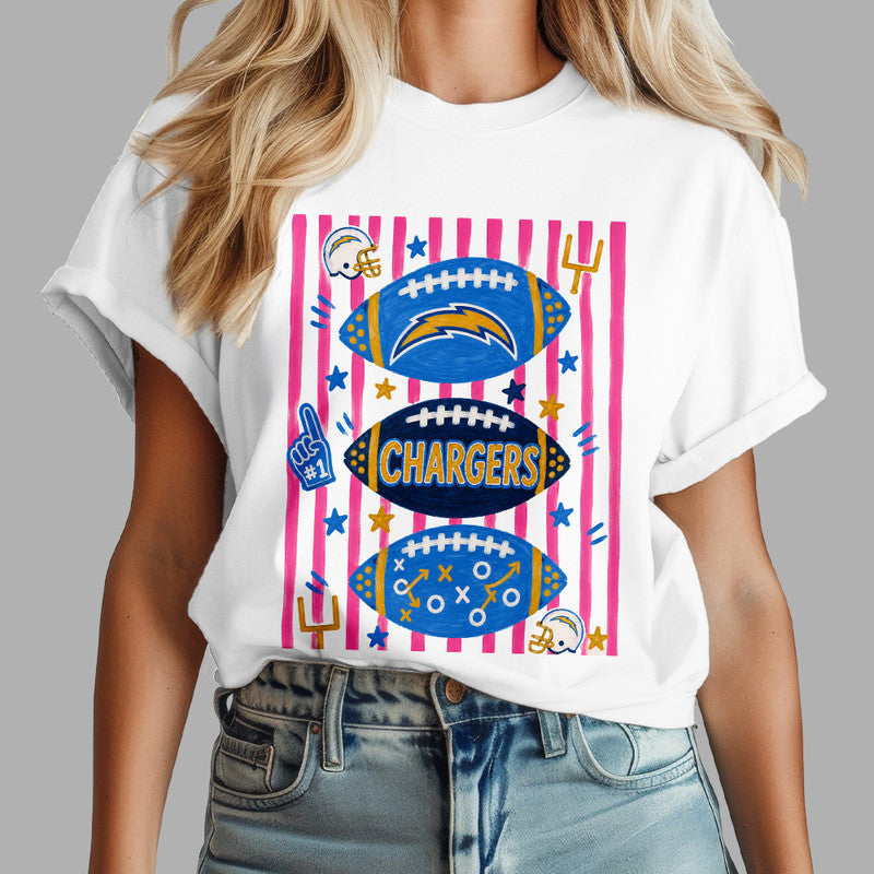 La.chargers | Premium  Funky Striped Art 3d Shirt Nf1
