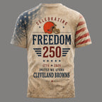 C.browns | Premium .n.f.l. Freedom 250 Patriotic 3d Shirt