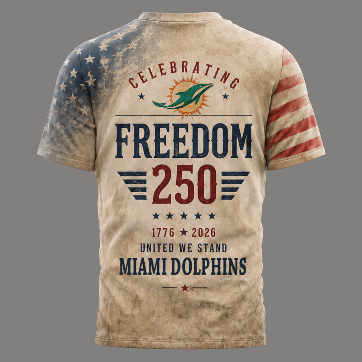 M.dolphins | Premium .n.f.l. Freedom 250 Patriotic 3d Shirt