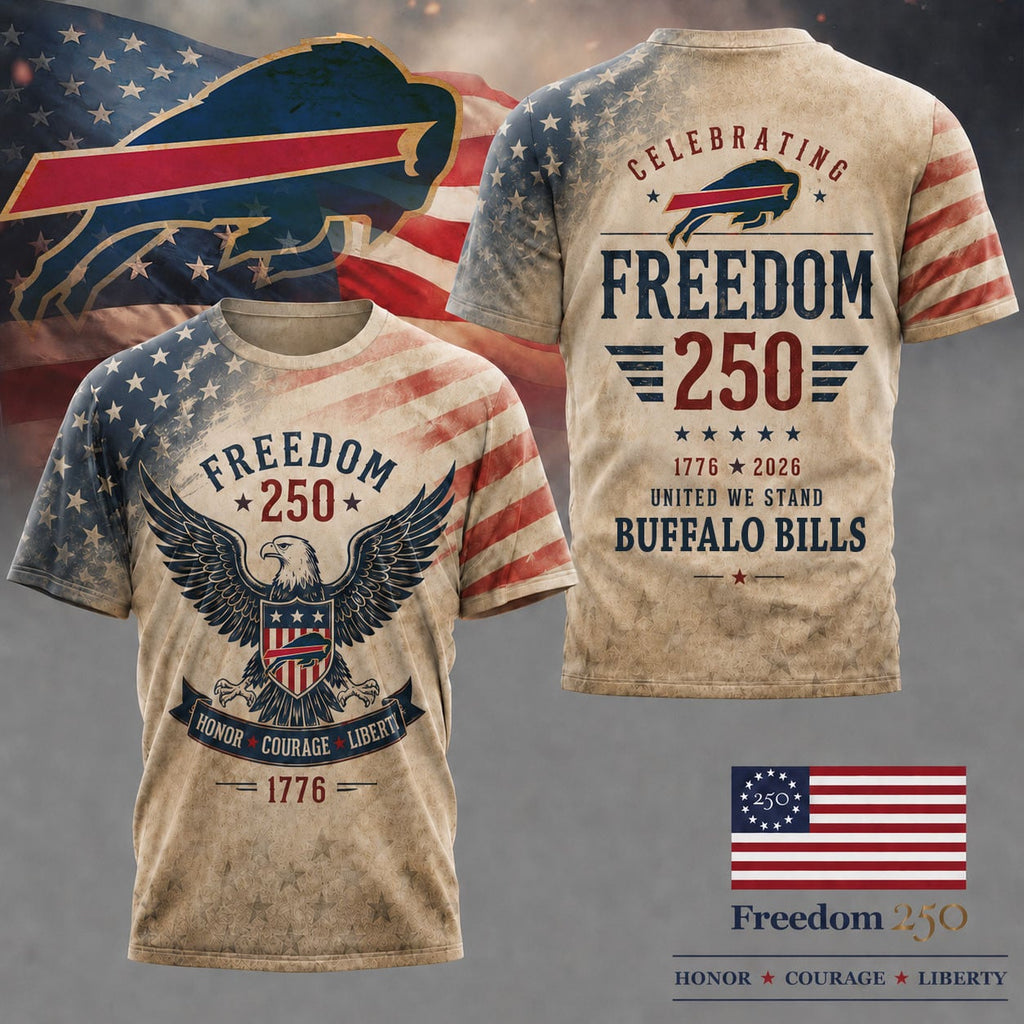 B.bills | Premium .n.f.l. Freedom 250 Patriotic 3d Shirt