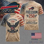 B.bills | Premium .n.f.l. Freedom 250 Patriotic 3d Shirt