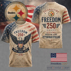 P.steelers | Premium .n.f.l. Freedom 250 Patriotic 3d Shirt