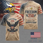 M.vikings | Premium .n.f.l. Freedom 250 Patriotic 3d Shirt