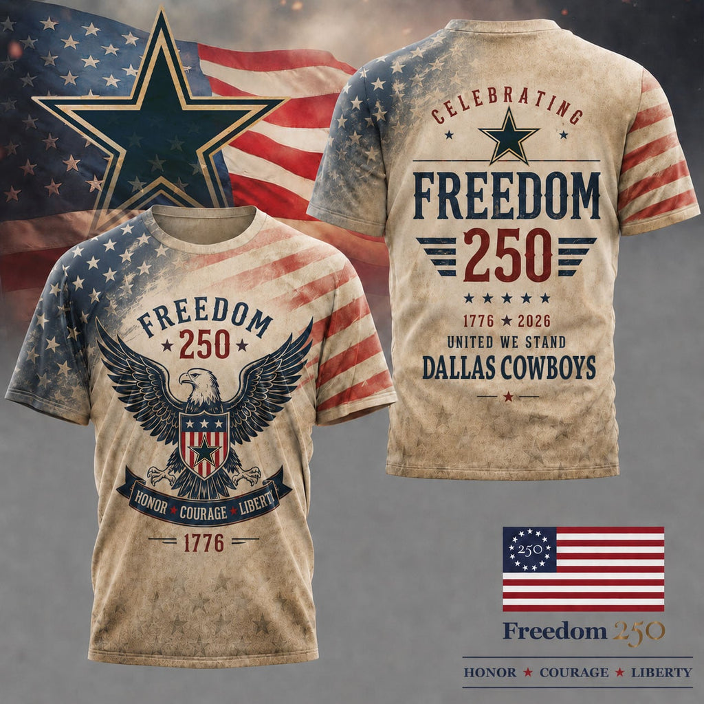 D.cowboys | Premium .n.f.l. Freedom 250 Patriotic 3d Shirt