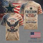 D.cowboys | Premium .n.f.l. Freedom 250 Patriotic 3d Shirt