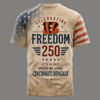 C.bengals | Premium .n.f.l. Freedom 250 Patriotic 3d Shirt