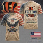 C.bengals | Premium .n.f.l. Freedom 250 Patriotic 3d Shirt