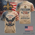 No.saints | Premium .n.f.l. Freedom 250 Patriotic 3d Shirt