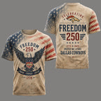 D.broncos | Premium .n.f.l. Freedom 250 Patriotic 3d Shirt