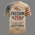 D.broncos | Premium .n.f.l. Freedom 250 Patriotic 3d Shirt