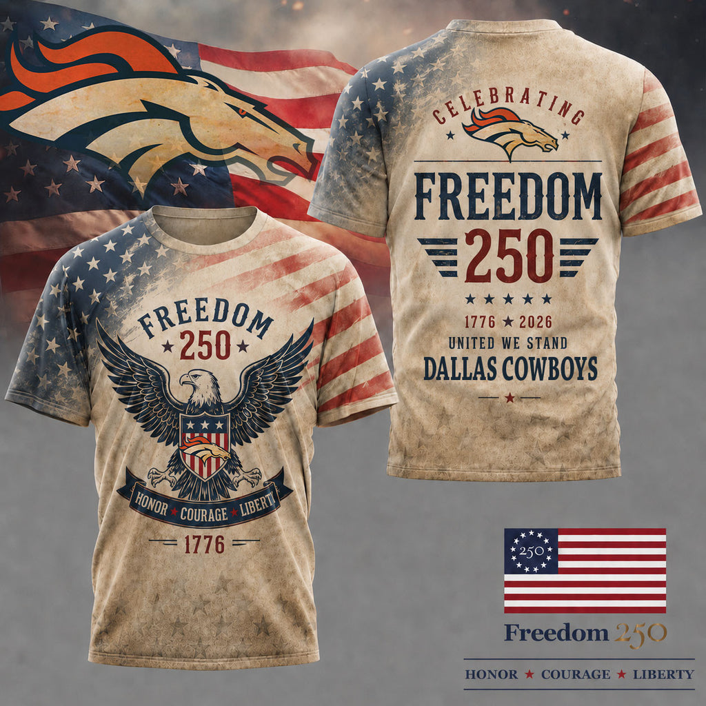 D.broncos | Premium .n.f.l. Freedom 250 Patriotic 3d Shirt