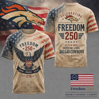 D.broncos | Premium .n.f.l. Freedom 250 Patriotic 3d Shirt