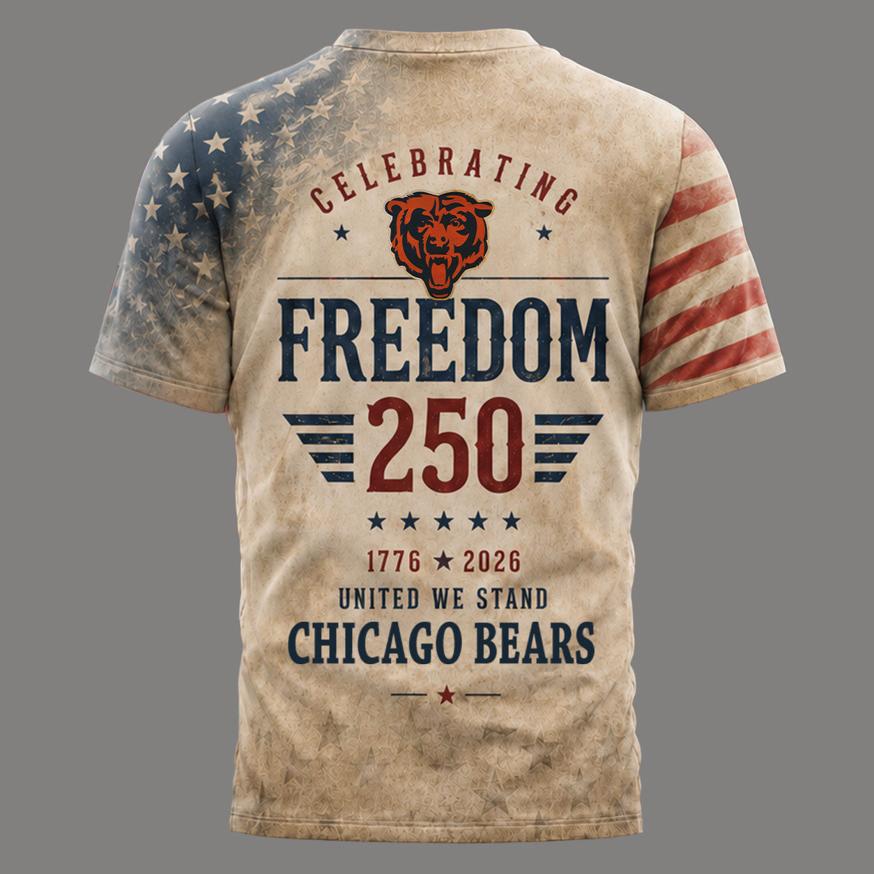 C.bears | Premium .n.f.l. Freedom 250 Patriotic 3d Shirt