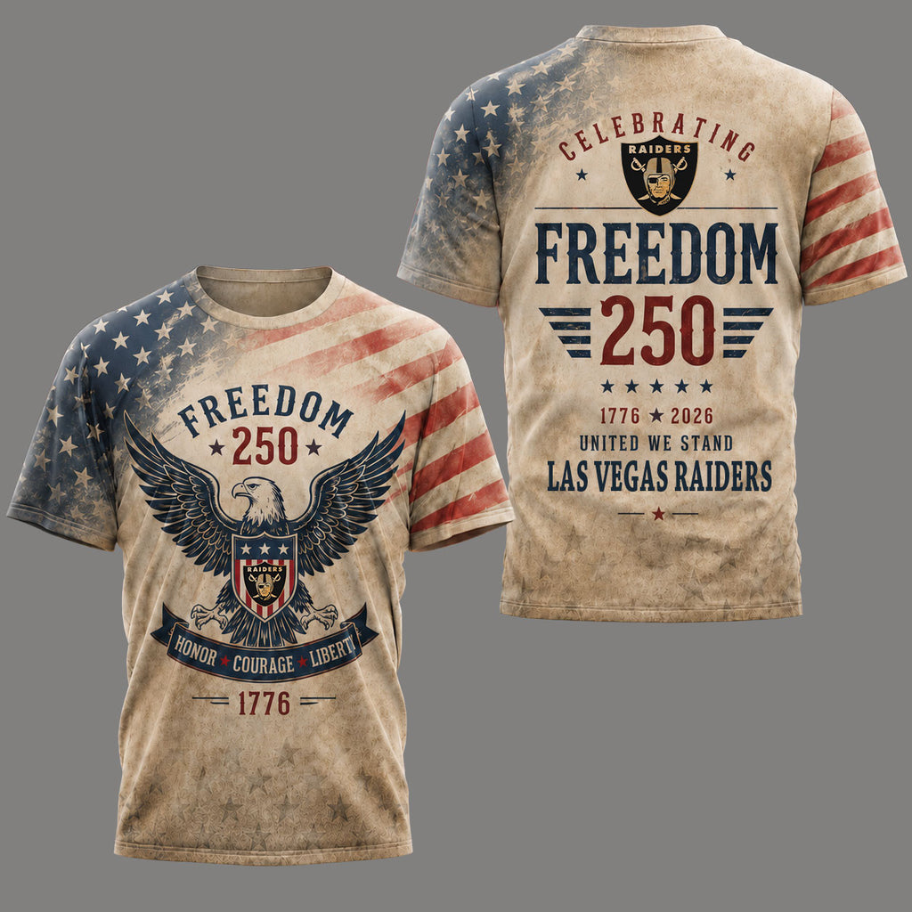 Lv.raiders | Premium .n.f.l. Freedom 250 Patriotic 3d Shirt