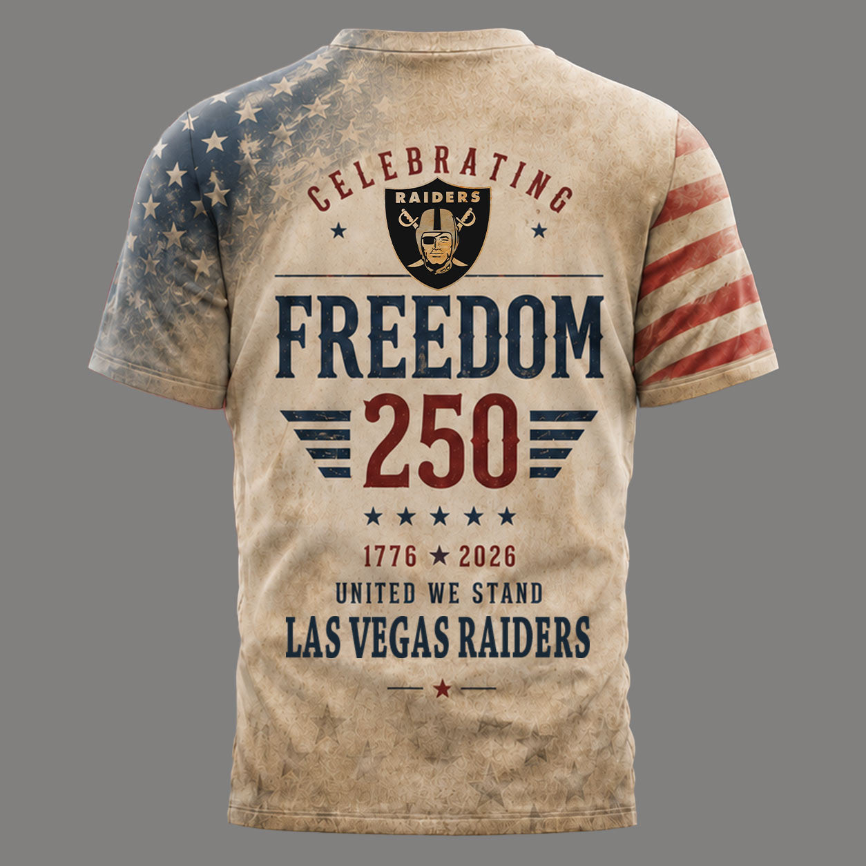 Lv.raiders | Premium .n.f.l. Freedom 250 Patriotic 3d Shirt