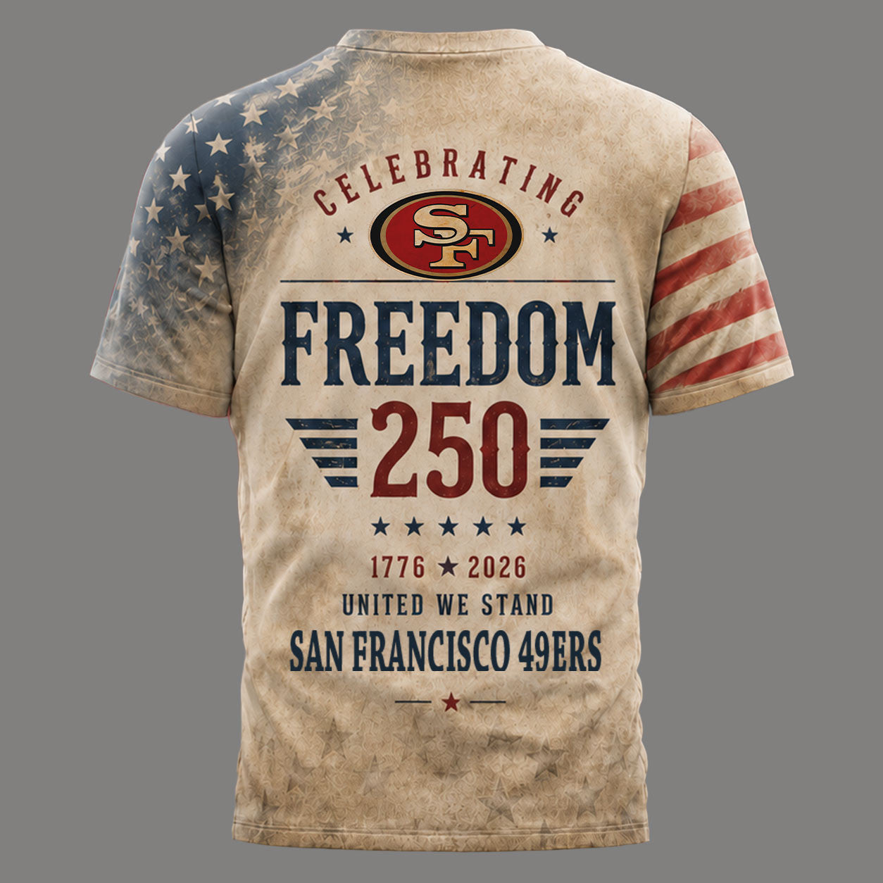 Sf.49ers | Premium .n.f.l. Freedom 250 Patriotic 3d Shirt