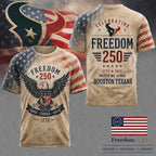 H.texans | Premium .n.f.l. Freedom 250 Patriotic 3d Shirt