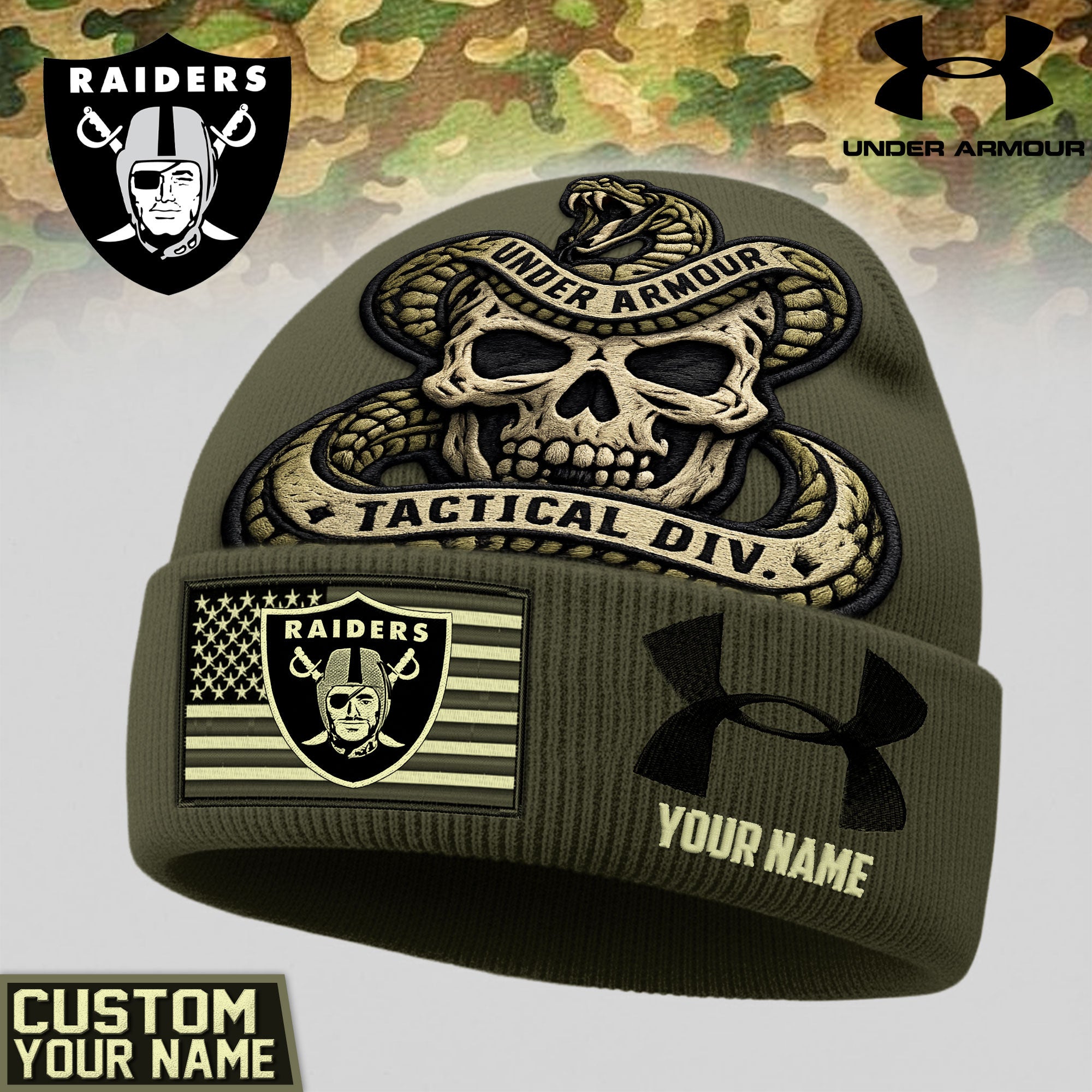 Lv.raiders | Premium  Tactical Div Under Armour Beanie Hat Nf1