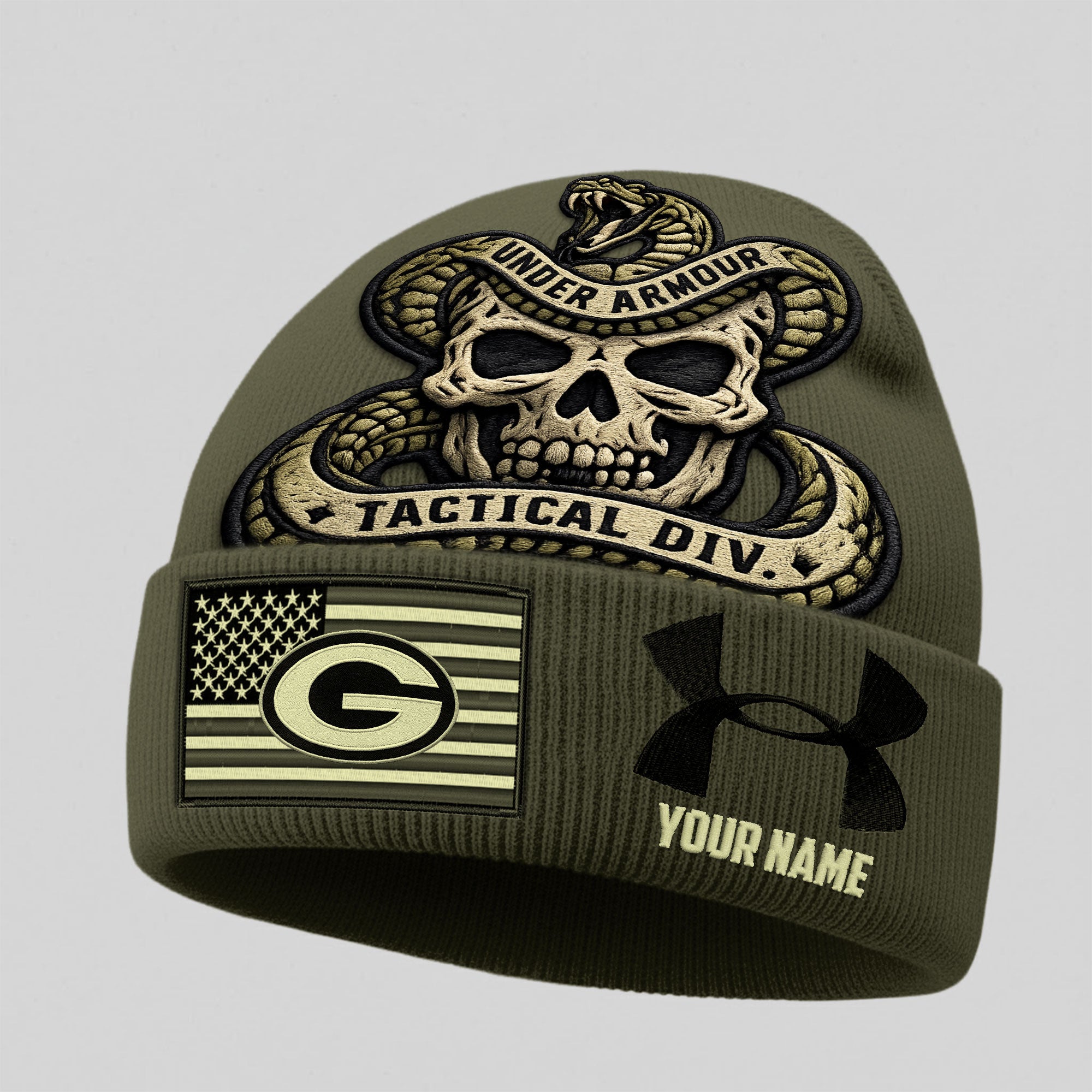 Gb.packers | Premium  Tactical Div Under Armour Beanie Hat Nf1