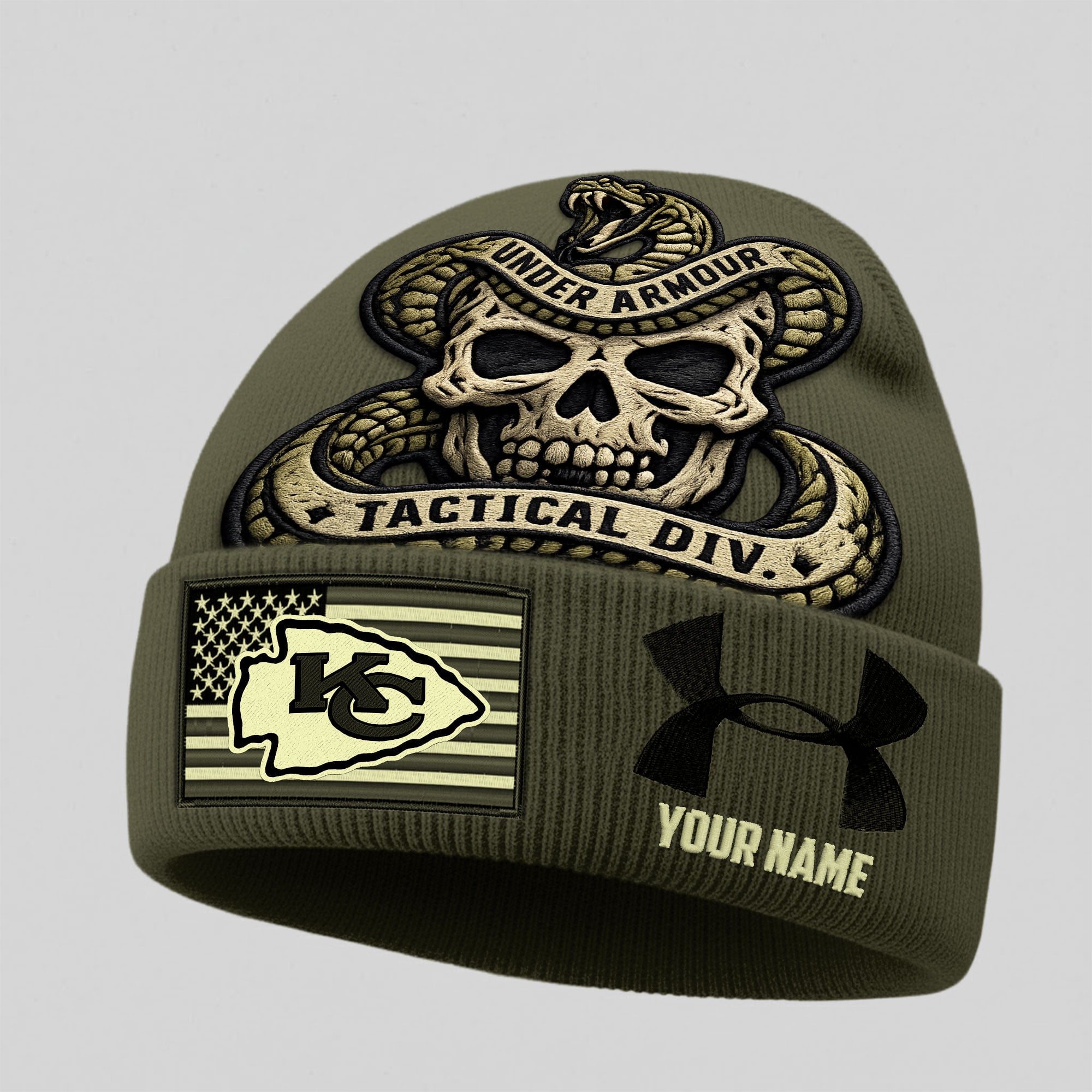 Kc.chiefs | Premium  Tactical Div Under Armour Beanie Hat Nf1
