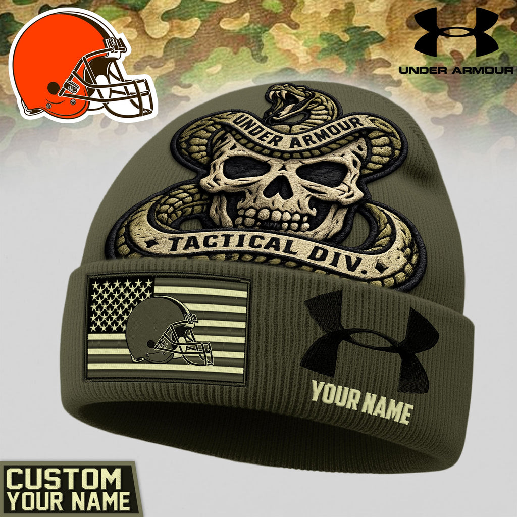 C.browns | Premium  Tactical Div Under Armour Beanie Hat Nf1