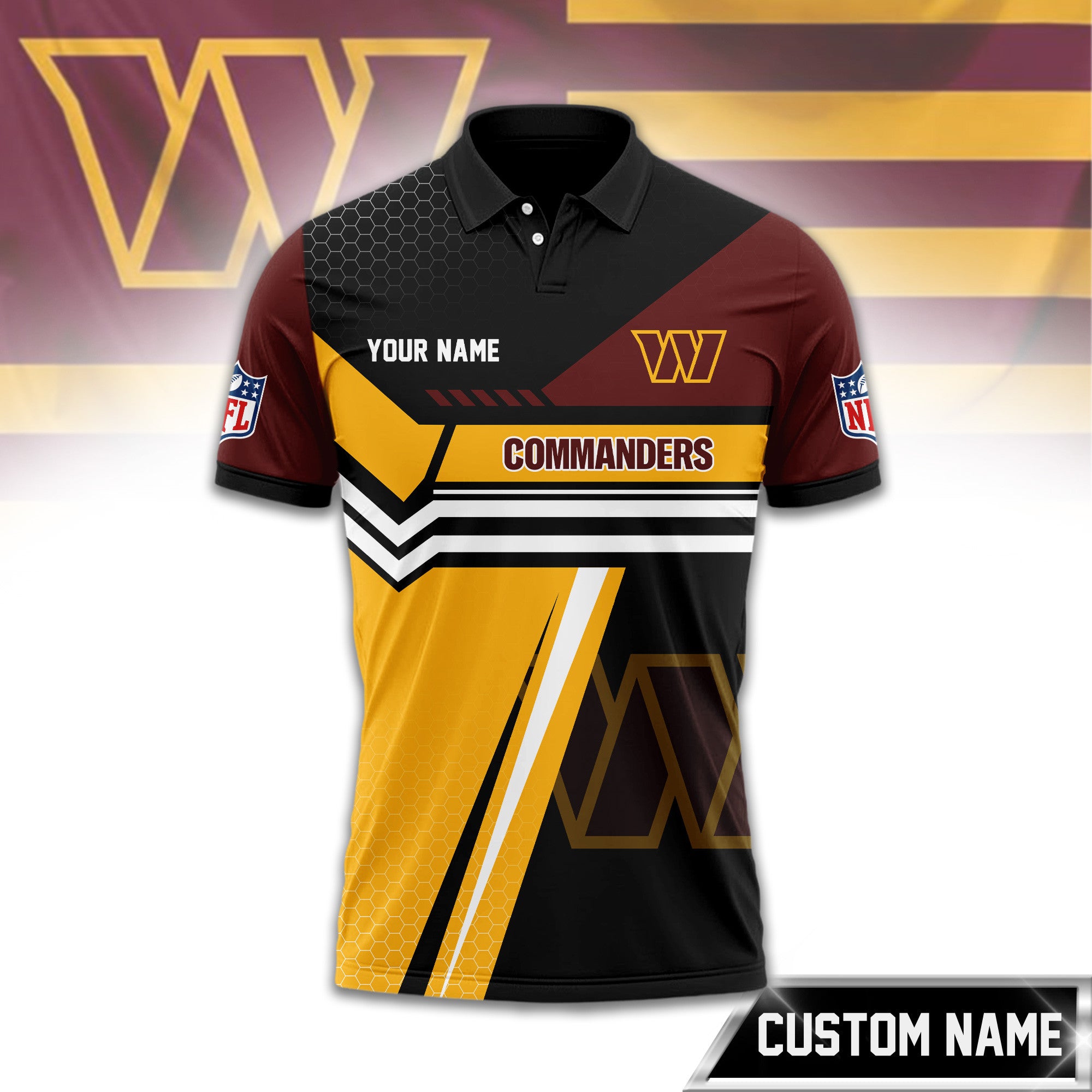 W.commanders | Premium  Inspired Custom Game Day Polo Td
