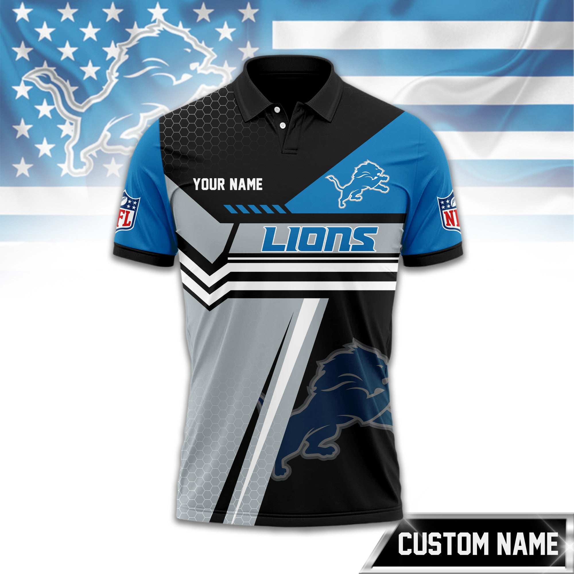 D.lions | Premium  Inspired Custom Game Day Polo Td