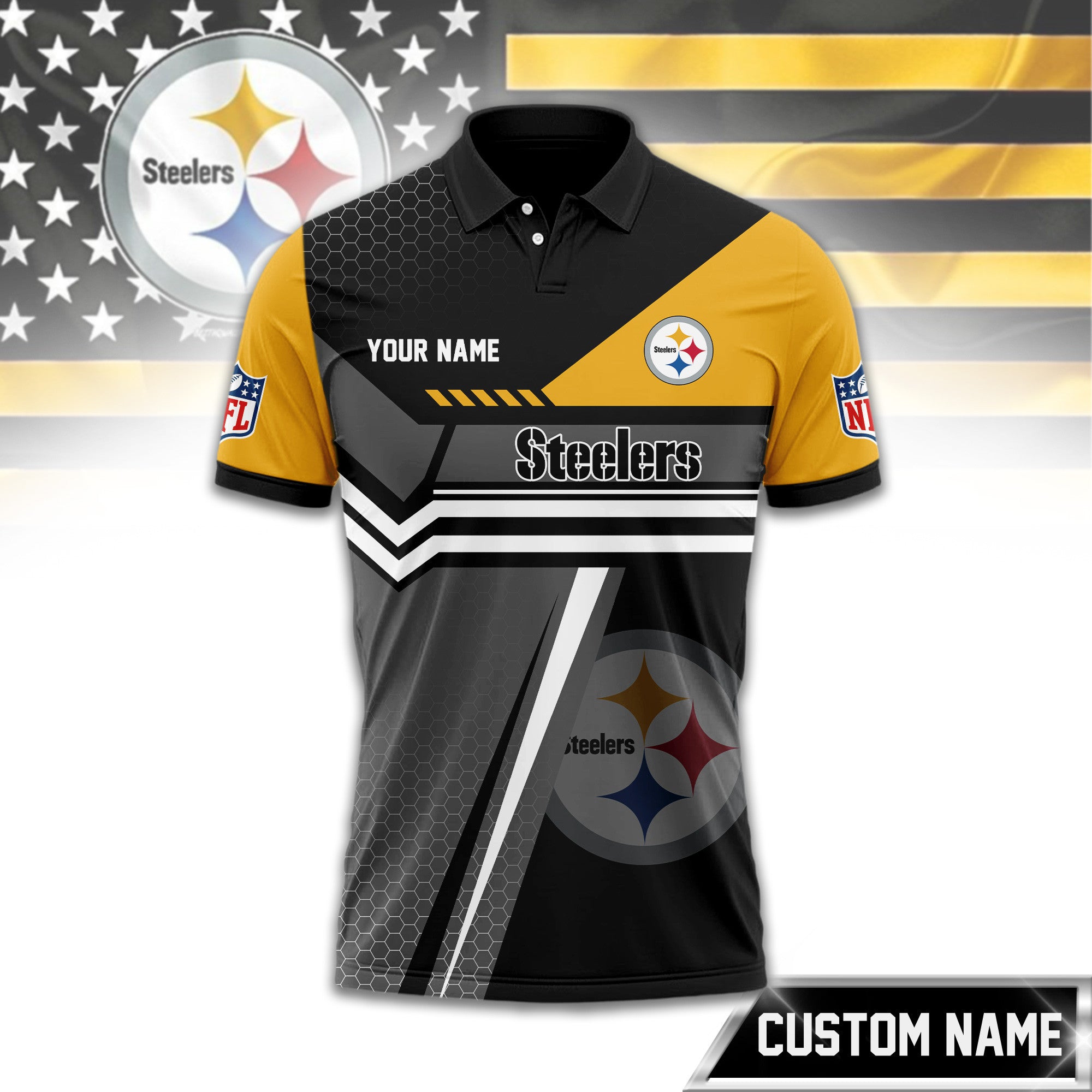 P.steelers | Premium  Inspired Custom Game Day Polo Td