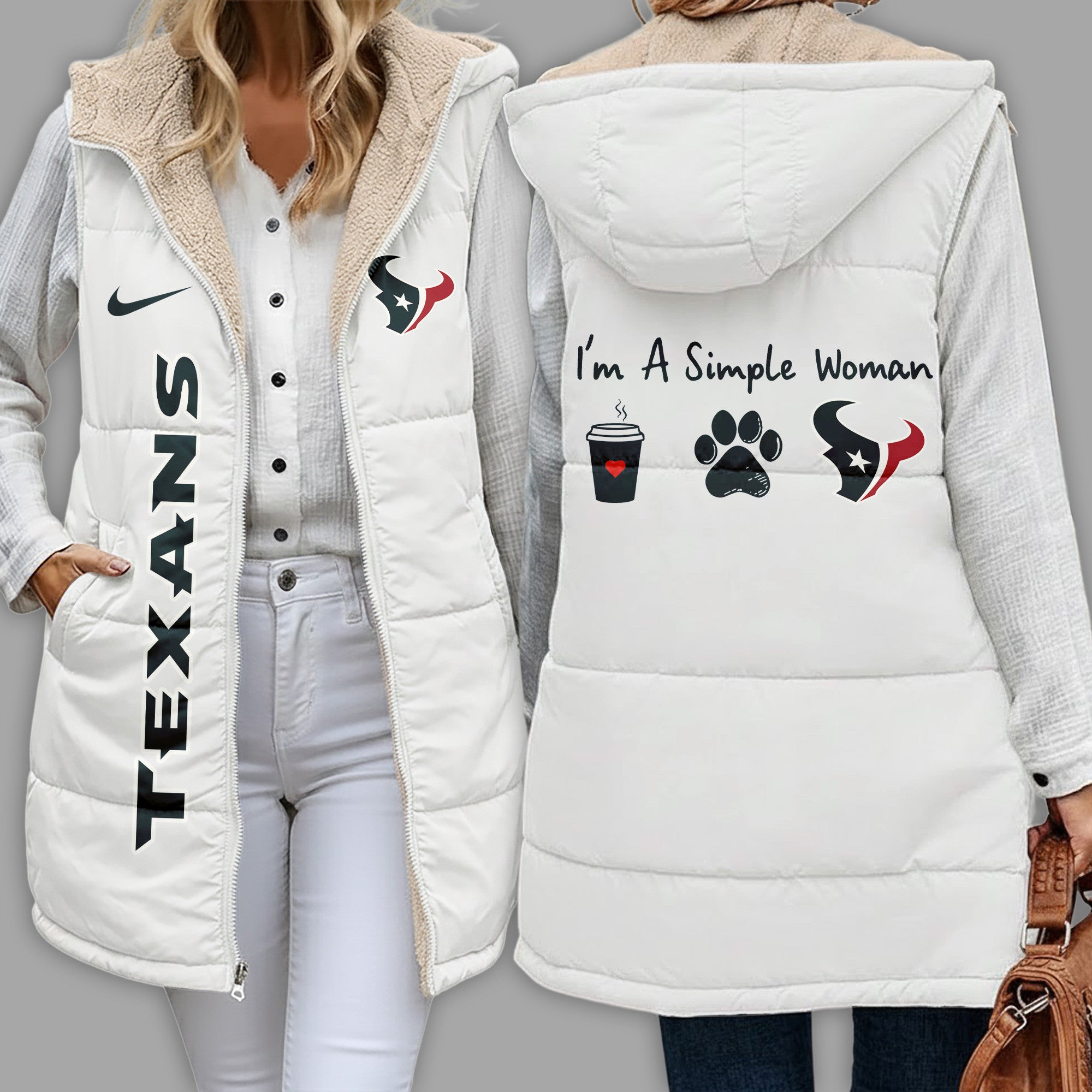 H.texans | Premium  Simple Girl Quilted Vest Nf1
