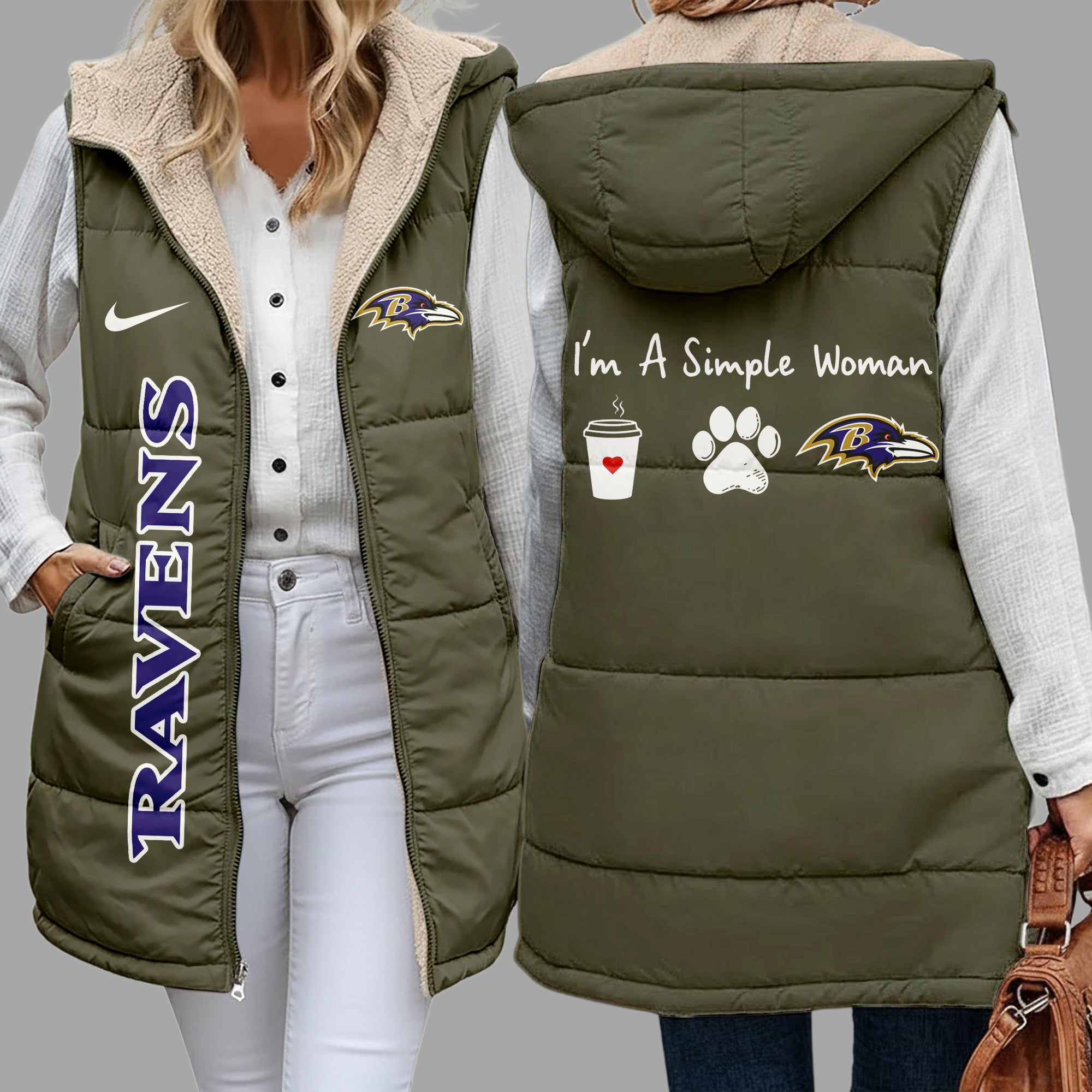 B.ravens | Premium  Simple Girl Quilted Vest Nf1