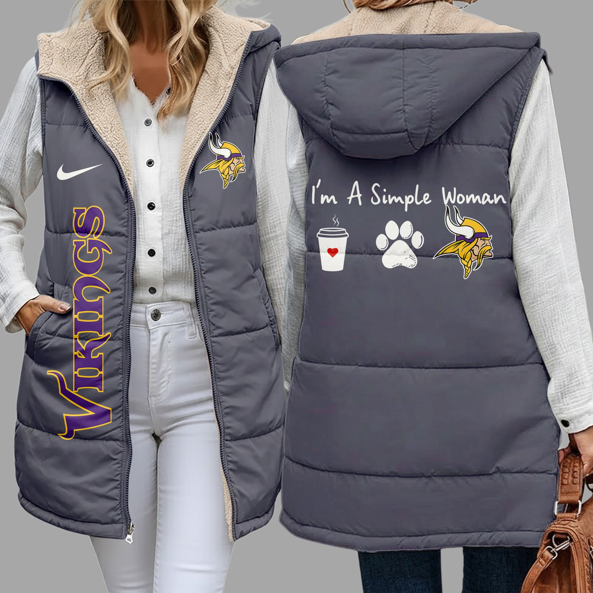 M.vikings | Premium  Simple Girl Quilted Vest Nf1
