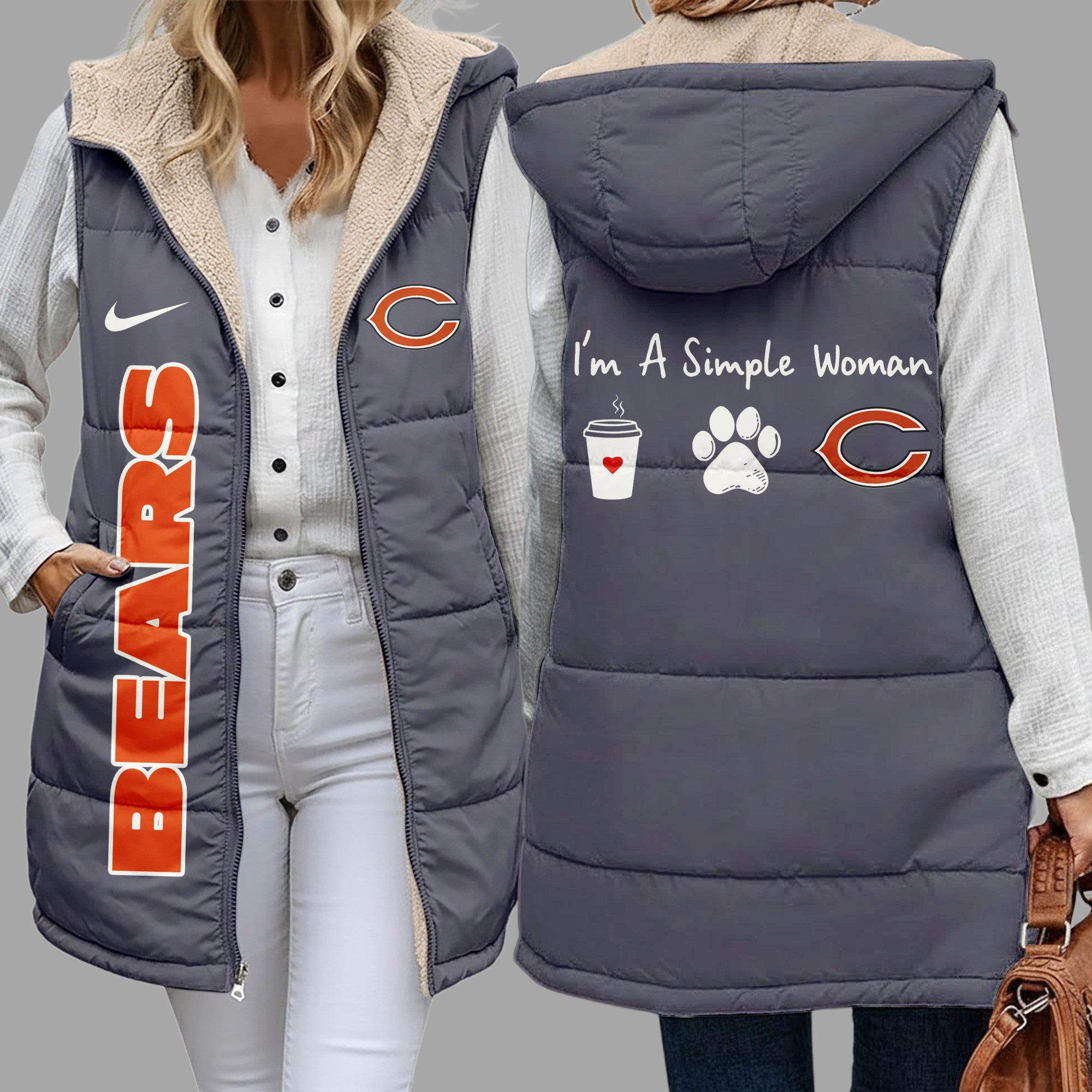 C.bears | Premium  Simple Girl Quilted Vest Nf1