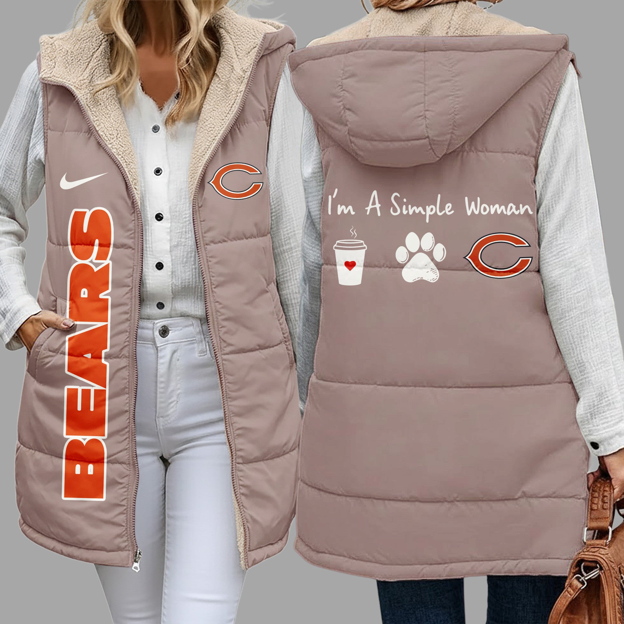 C.bears | Premium  Simple Girl Quilted Vest Nf1