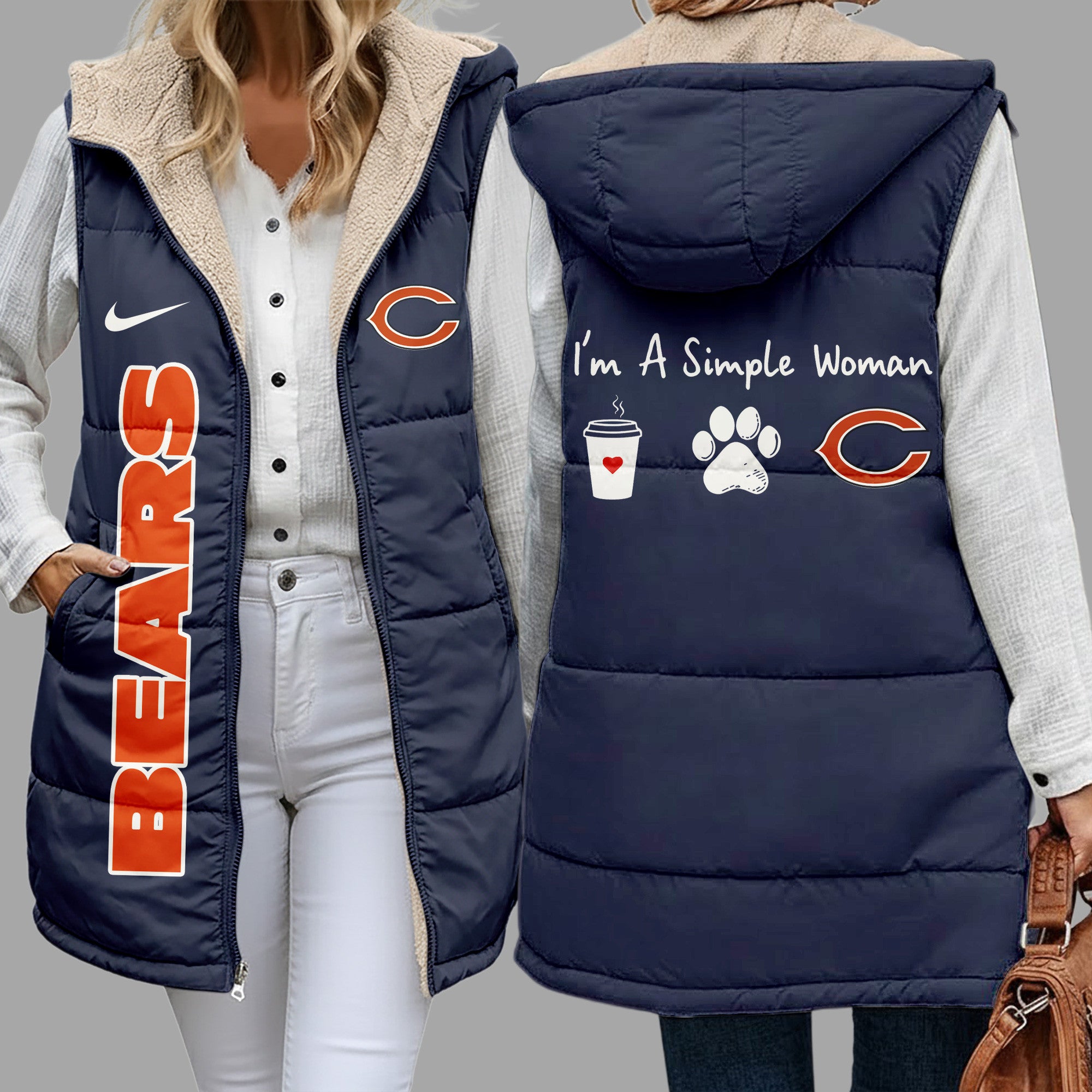 C.bears | Premium  Simple Girl Quilted Vest Nf1