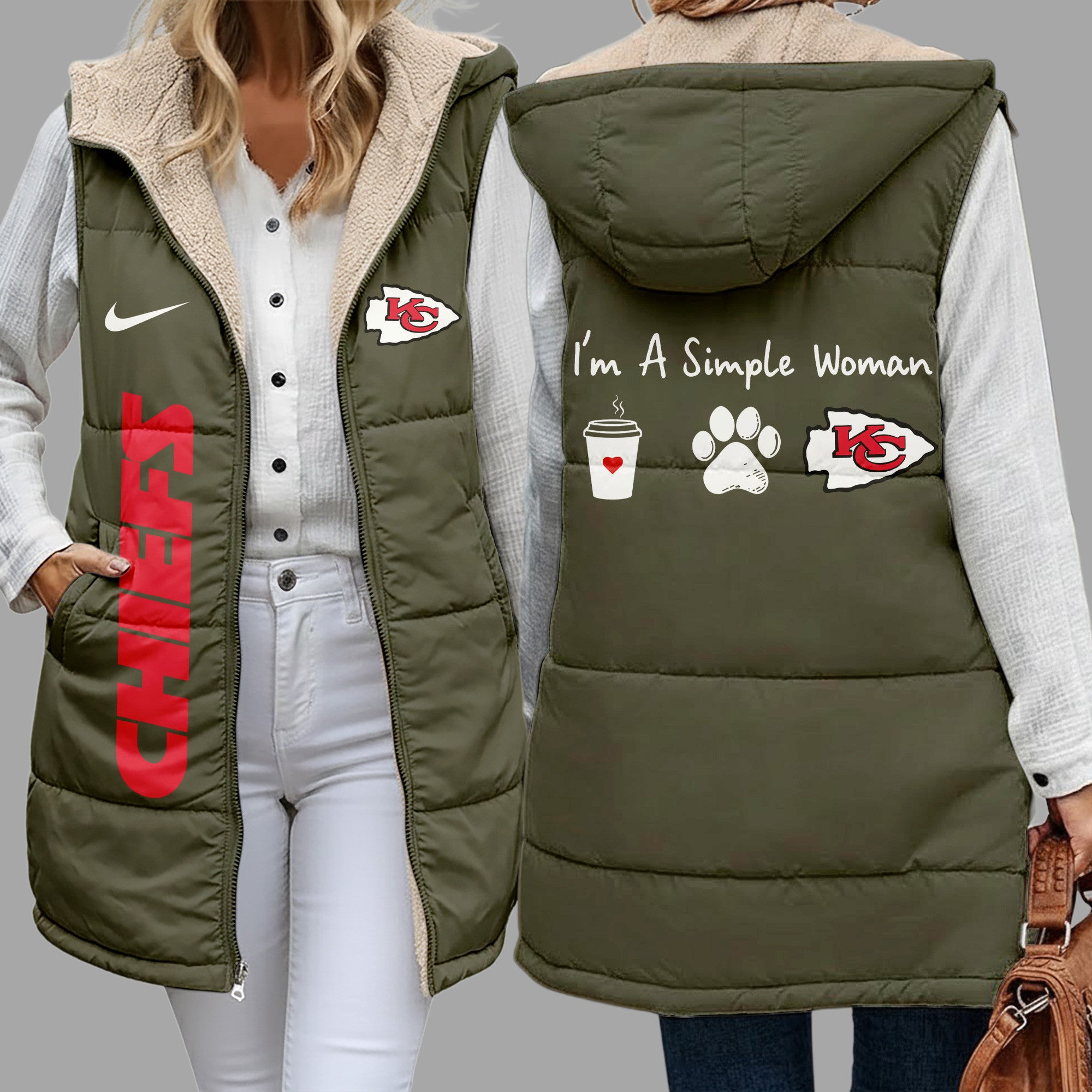 Kc.chiefs | Premium  Simple Girl Quilted Vest Nf1
