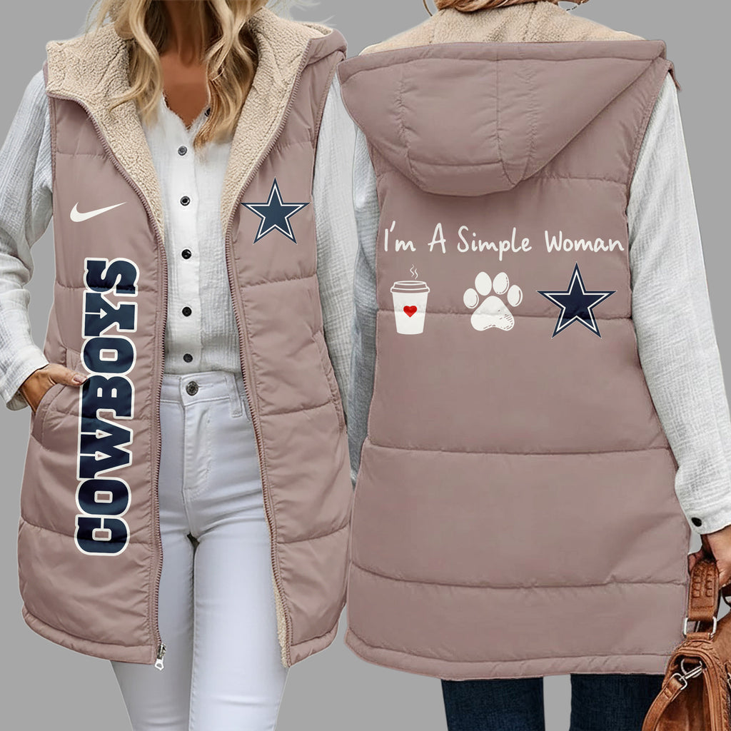 D.cowboys | Premium  Simple Girl Quilted Vest Nf1