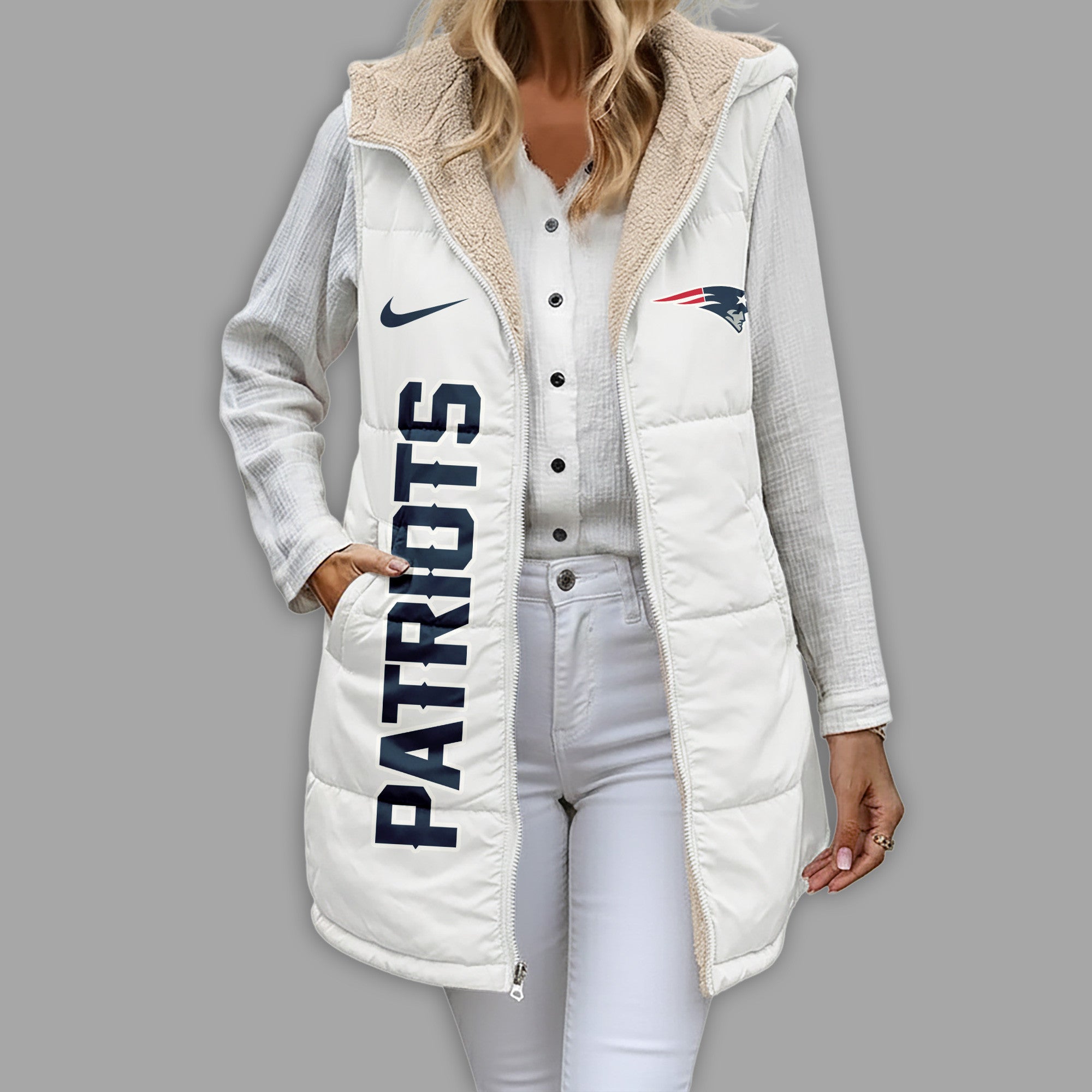 Ne.patriots | Premium  Simple Girl Quilted Vest Nf1