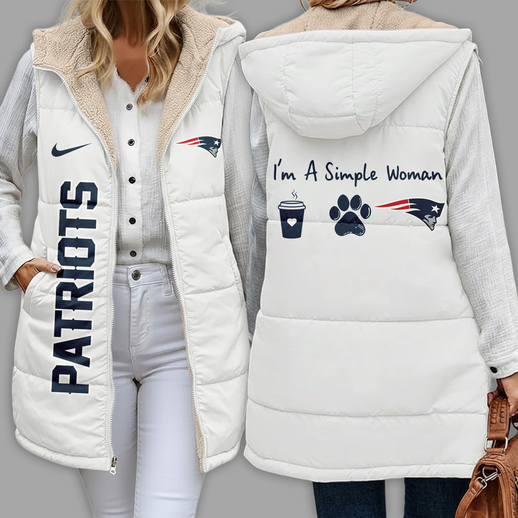 Ne.patriots | Premium  Simple Girl Quilted Vest Nf1