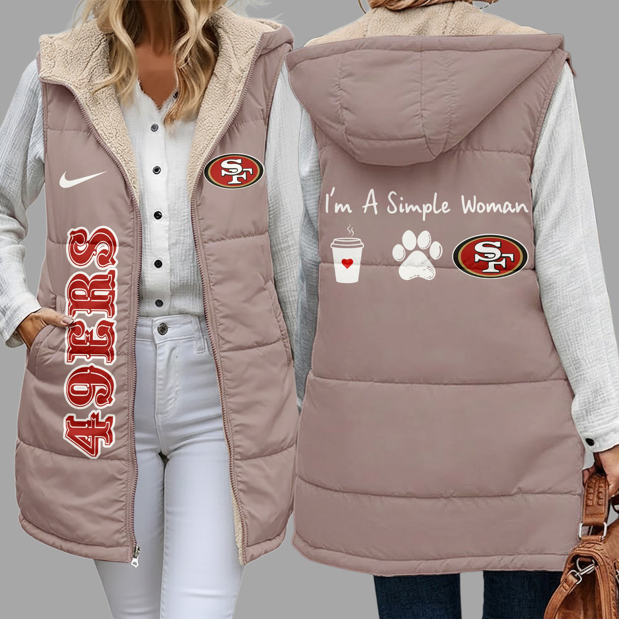 Sf.49ers | Premium  Simple Girl Quilted Vest Nf1