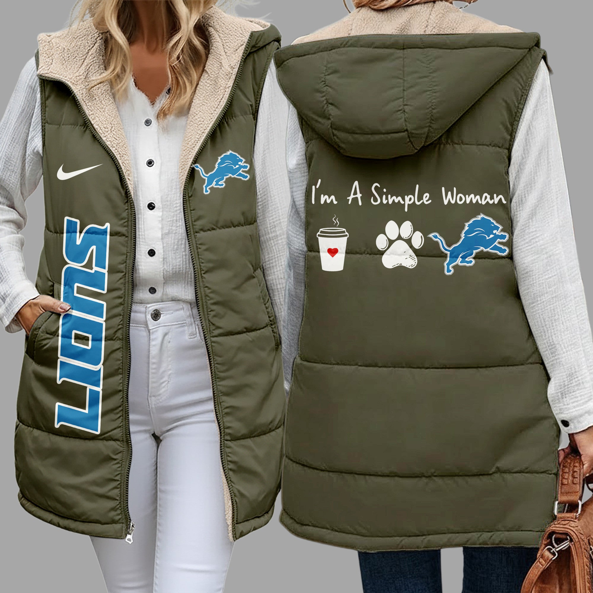 D.lions | Premium  Simple Girl Quilted Vest Nf1
