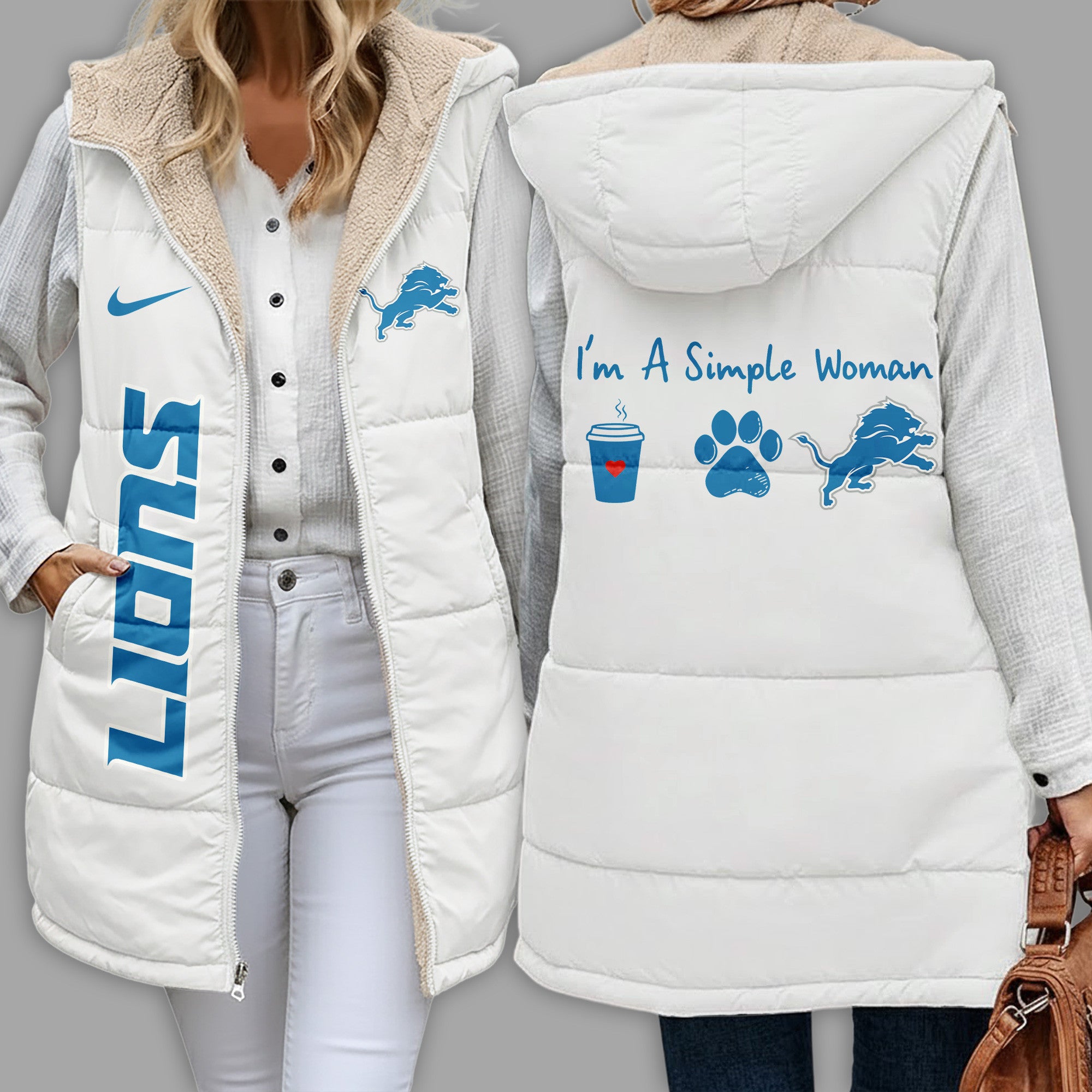 D.lions | Premium  Simple Girl Quilted Vest Nf1