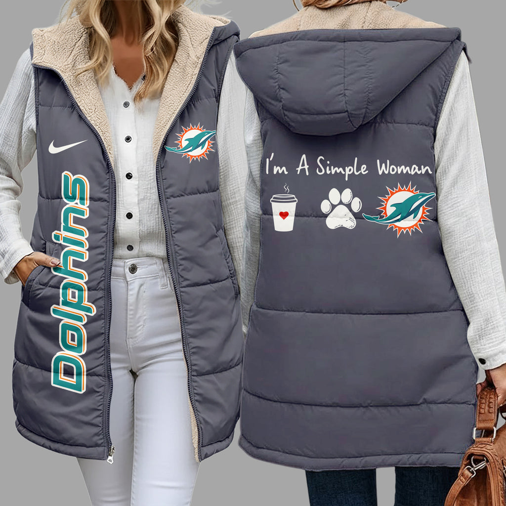M.dolphins | Premium  Simple Girl Quilted Vest Nf1