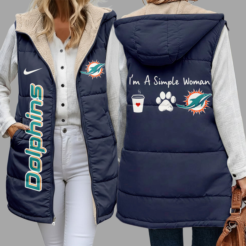 M.dolphins | Premium  Simple Girl Quilted Vest Nf1