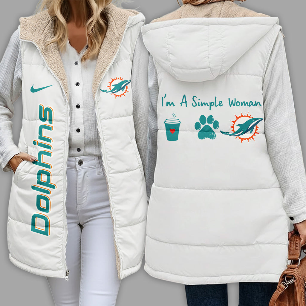 M.dolphins | Premium  Simple Girl Quilted Vest Nf1