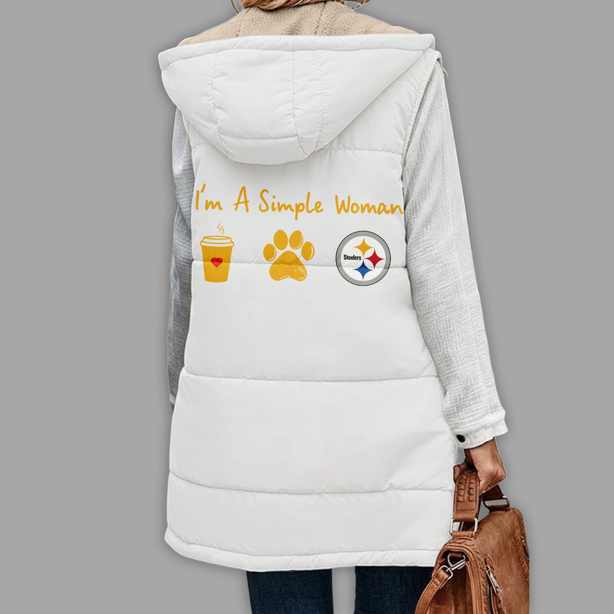 P.steelers | Premium  Simple Girl Quilted Vest Nf1