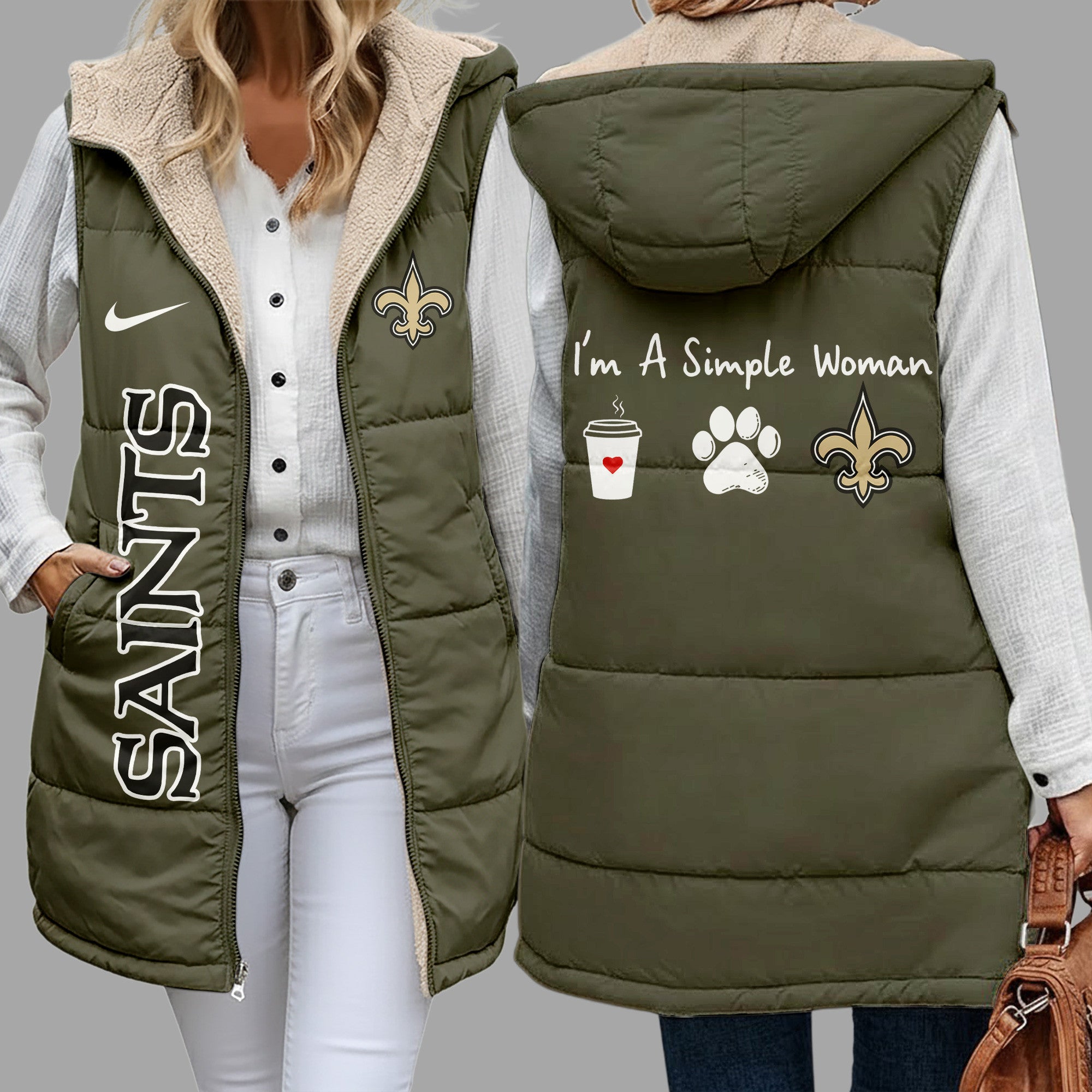 No.saints | Premium  Simple Girl Quilted Vest Nf1