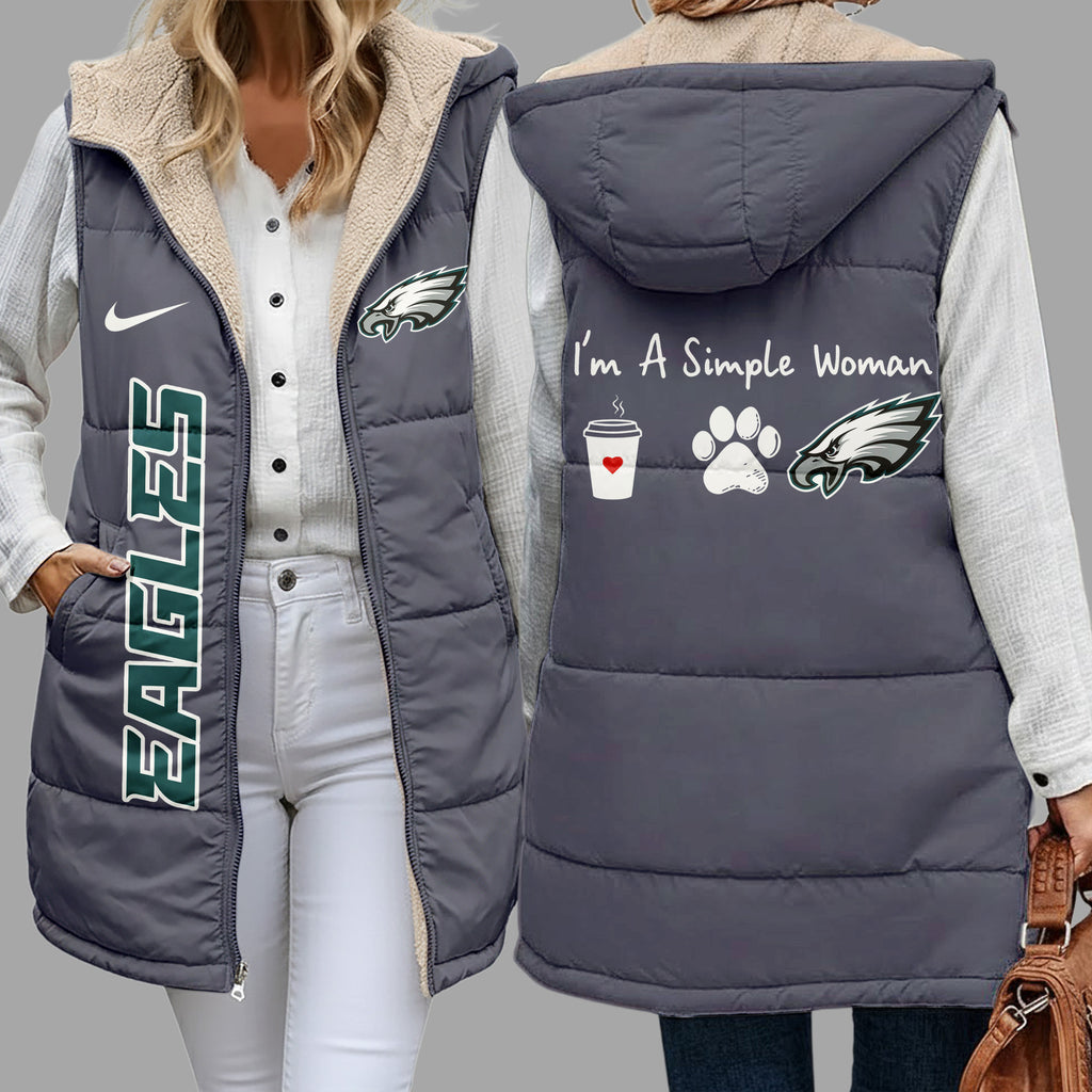 P.eagles | Premium  Simple Girl Quilted Vest Nf1