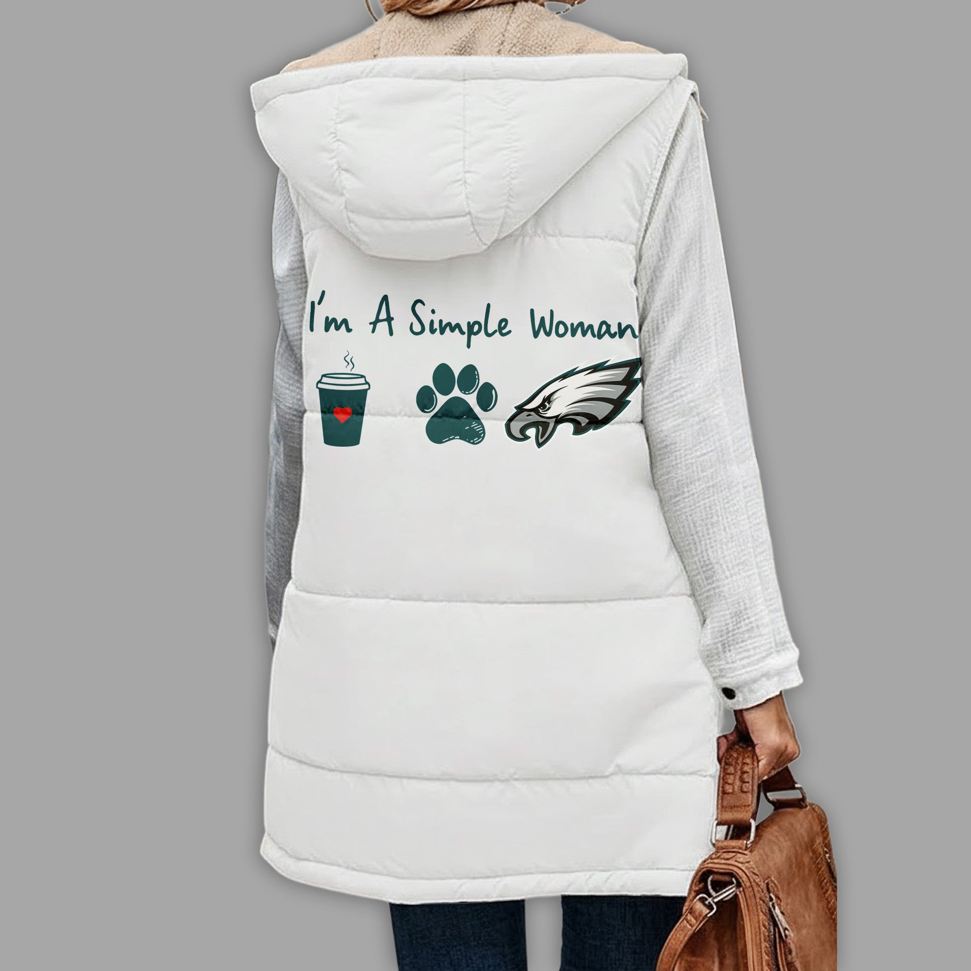 P.eagles | Premium  Simple Girl Quilted Vest Nf1
